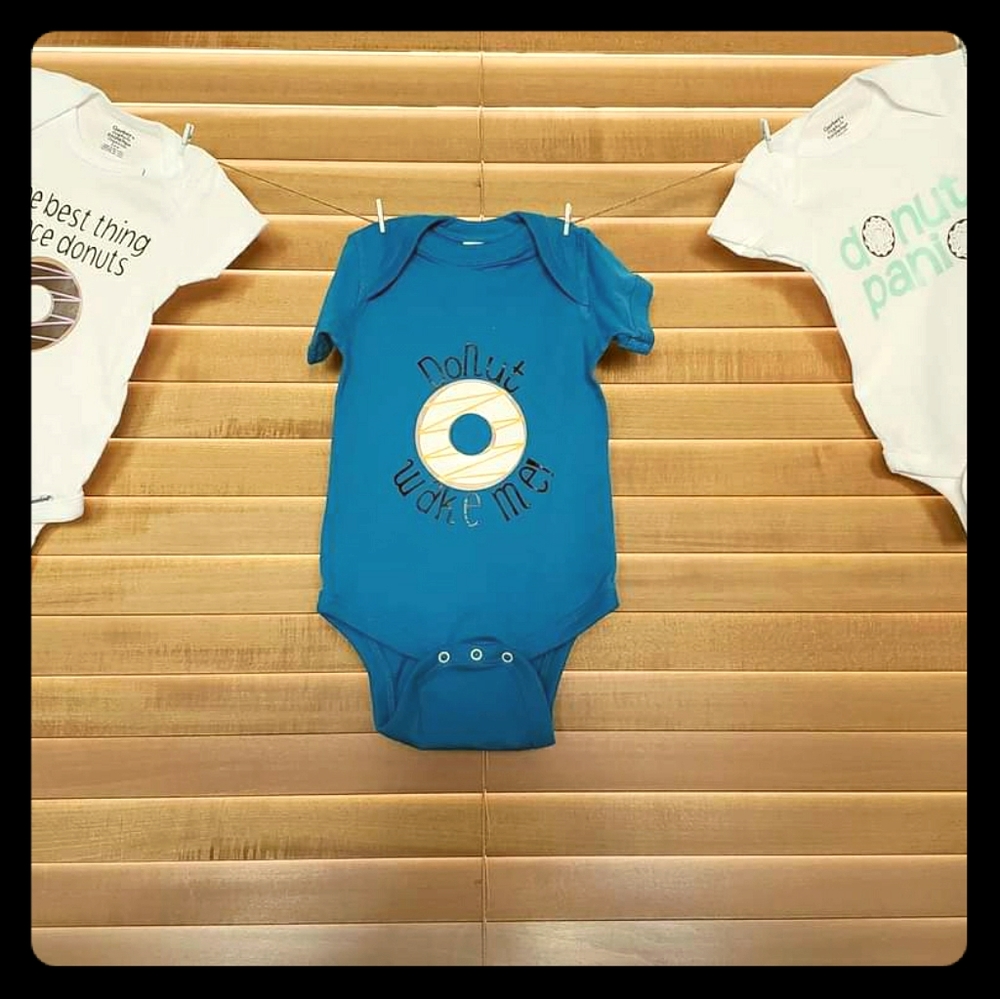 Donut themed baby onesies pack of 3